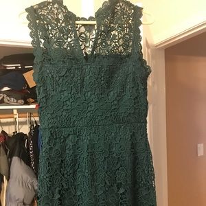 Green lace dress